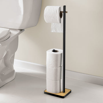 Bamboo Toilet Paper Stand