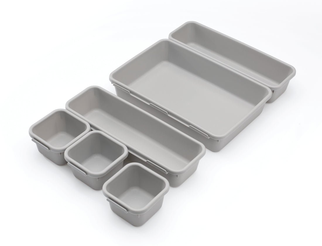 Grey Vanity Bins