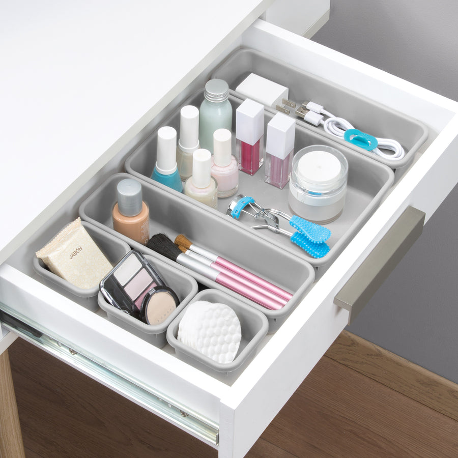 Grey Vanity Bins