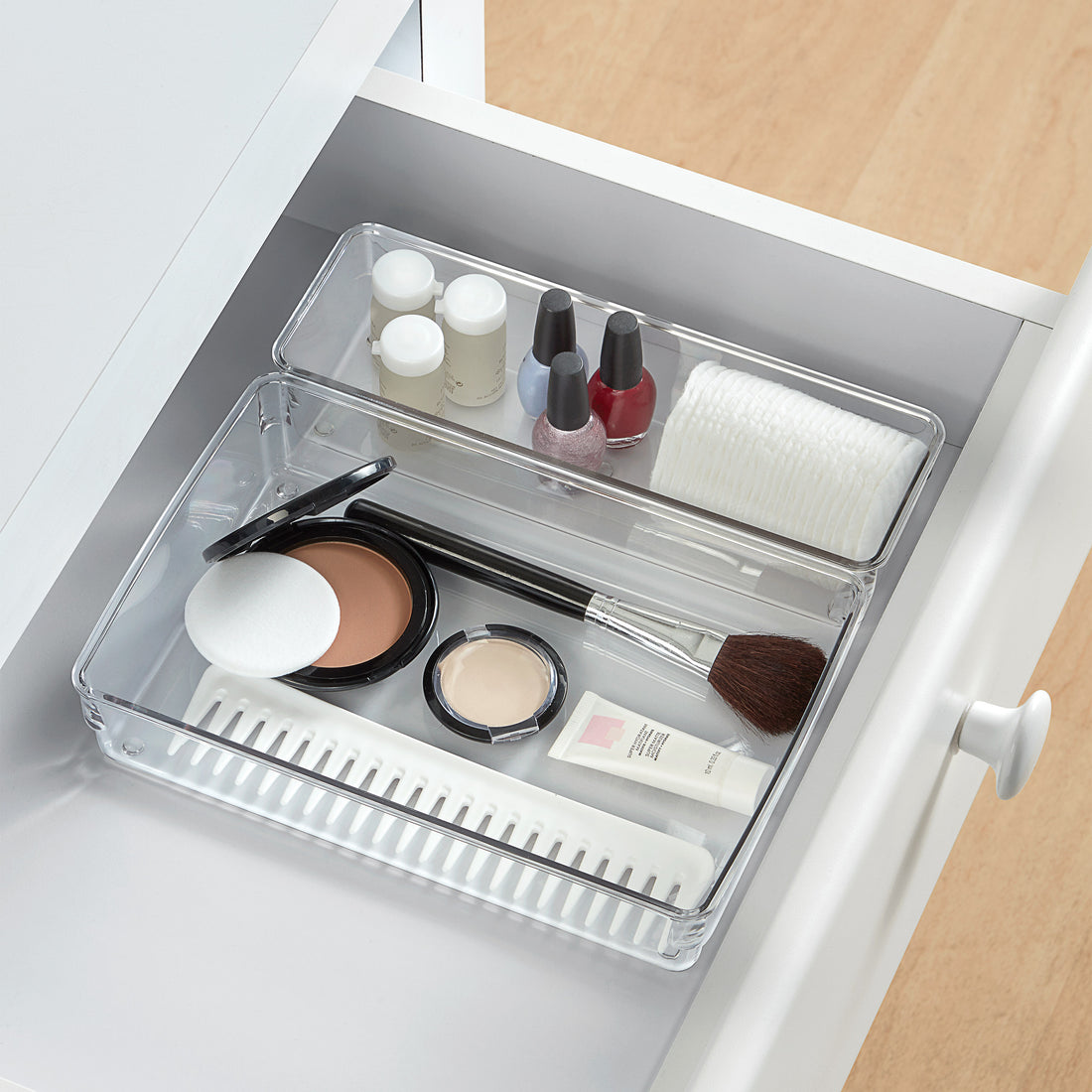 2-Piece Clear Drawer Bin