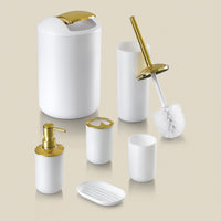 White & Gold Bathroom Set