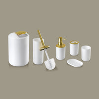 White & Gold Bathroom Set