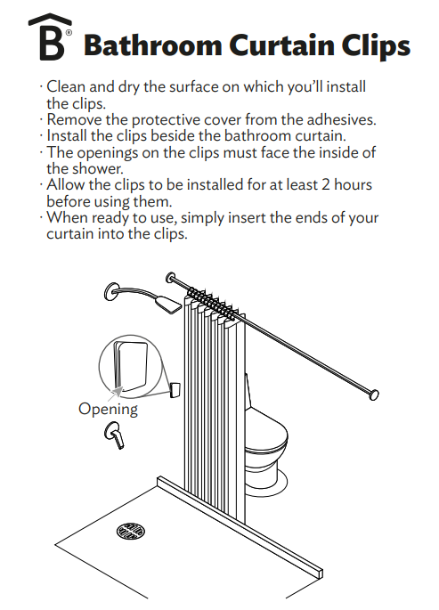 Bathroom Curtain Clips