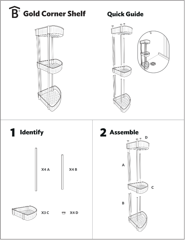 Gold Corner Shelf