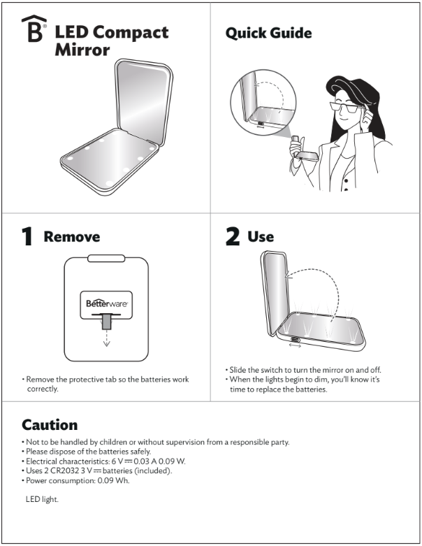 LED Compact Mirror