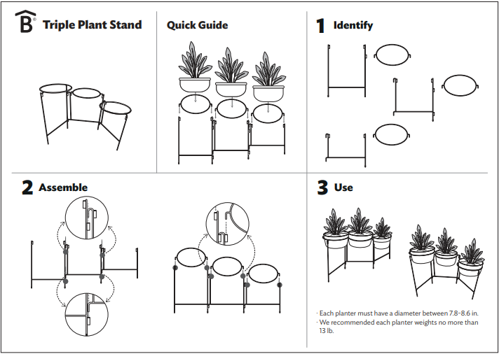 Triple Plant Stand